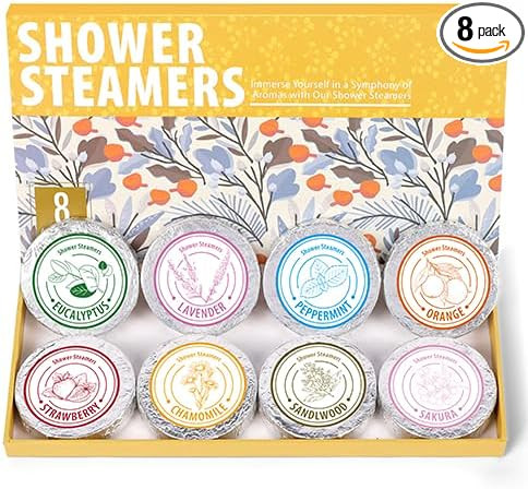 Shower Steamers Aromatherapy - Christmas Gifts for Women, 8 Pack Pure Essential Oil Shower Bombs ... | Amazon (US)