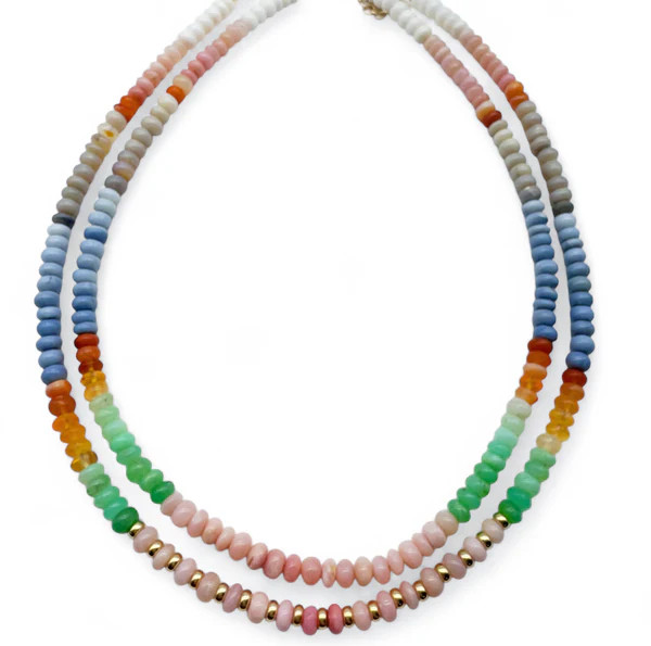 BOHO OPAL RONDELLE NECKLACE – SHAKTI | Shakti Jewelry