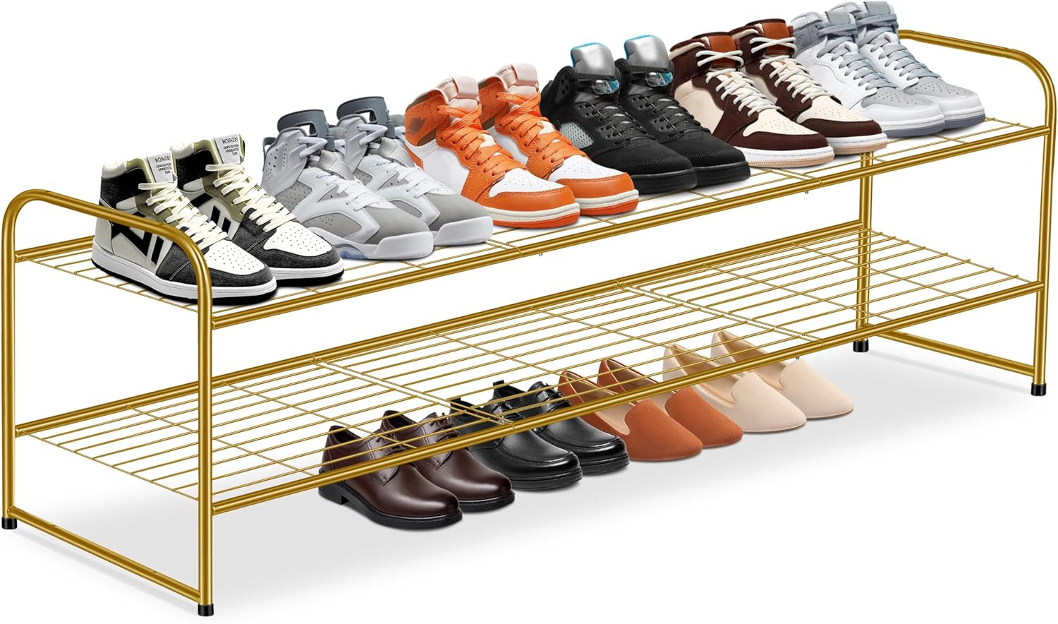 Amazon.com: KEETDY 2-Tier Long Shoe Rack for Closet Metal Shoe Organizer for Entryway, Wide Stack... | Amazon (US)