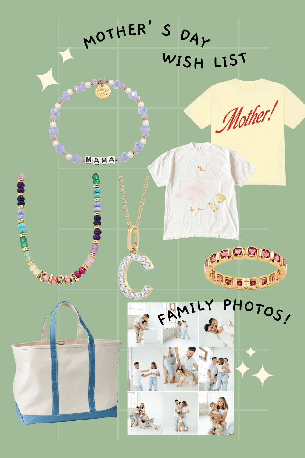 Mother's Day gift ideas. 

I love the Shop Kristin Jones Mother's Day collection this year. 

Custom jewelry is always on my list. I'm a sucker for anything personalized. 

Get the L.L. Bean Boat & Tote personalized with your last name or baby's name or even cuter, one of baby's nicknames!

Family photos are my Mother's Day present this year. :)  

 #LTKBaby #LTKBump #LTKFamily