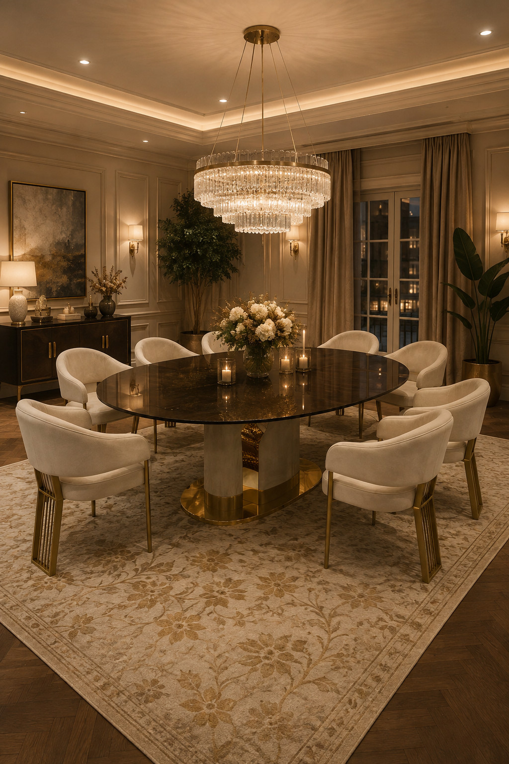 Okay this dining set is seriously giving designer dining room without the designer price 😍 The glossy oval table, creamy upholstered chairs, and gold details make the whole space feel so elevated. Such a gorgeous pick for a fall dining room refresh, Thanksgiving hosting, or holiday dinners. Found it during the Wayfair Labor Day Sale!
#Wayfair #WayfairFinds #WayfairLaborDaySale #LaborDaySale #DiningRoom #DiningRoomDecor #DiningTableSet #FallDiningRoom #FallHomeDecor #FallRefresh #LuxuryDiningRoom #DiningRoomInspo #HomeDecorFinds #ThanksgivingDecor #HolidayHosting 

 #LTKSeasonal #LTKHome #LTKSaleAlert