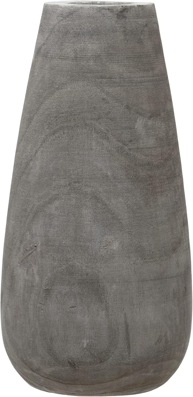 Creative Co-Op Paulownia Wood Grey Wash Vase | Amazon (US)