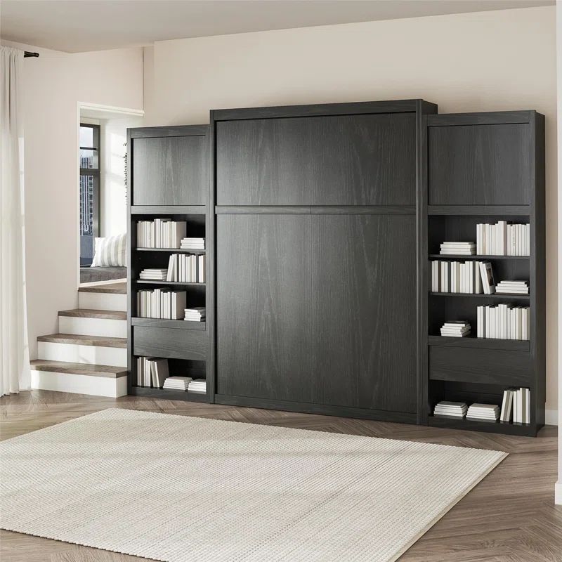 Borjana Murphy Bed with Side Cabinet Storage | Wayfair North America