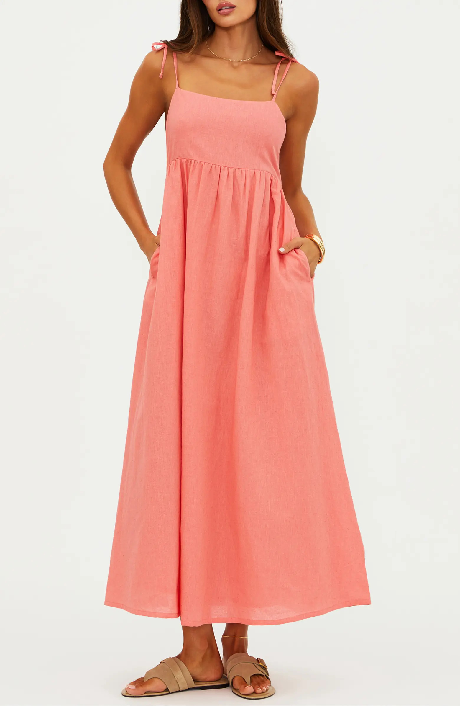 Valory Cotton & Linen Cover-Up Maxi Sundress | Nordstrom