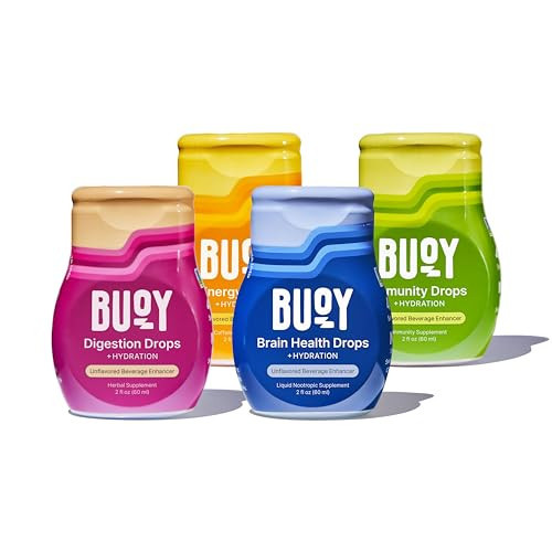 Buoy Electrolyte Drops Variety Pack | Digestion + Brain + Energy + Immunity | No Sugar, No Sweeteners | Dietitian Recommended | Trace Minerals | Unflavored (160 Servings) | Amazon (US)