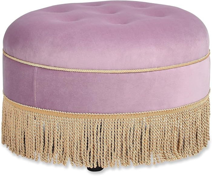 Jennifer Taylor Home Yolanda 24" Round Upholstered Accent Ottoman | Amazon (US)