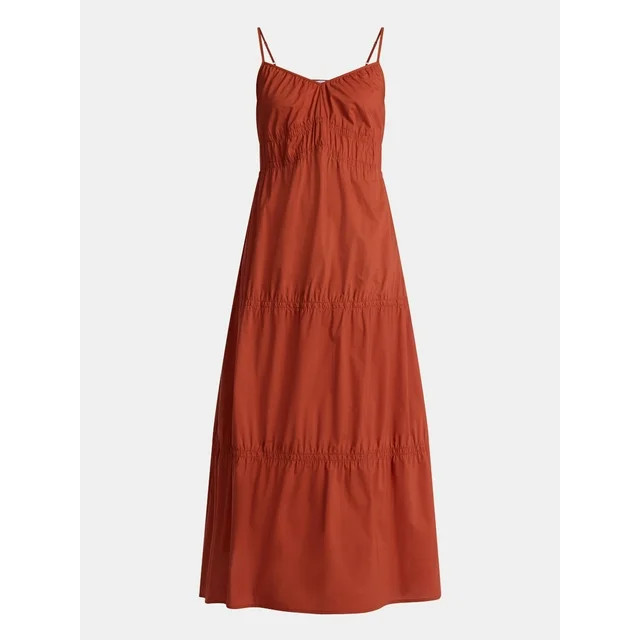 Time and Tru Women's Strappy Cotton Maxi Dress, Sizes XS-XXXL | Walmart (US)