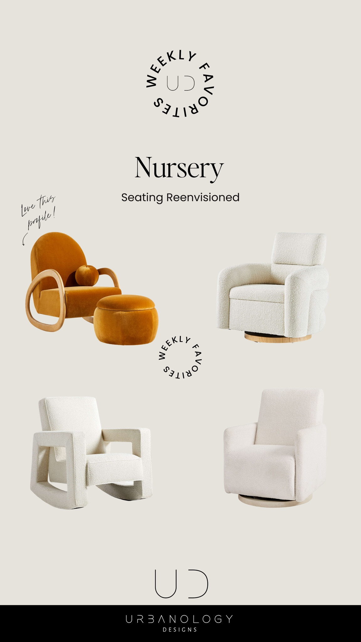 With plush, durable materials in gorgeous color palettes and contemporary design—

These handpicked nursery seating options transcend modern functionality! 


#LTKstyletip #LTKhome #LTKbaby