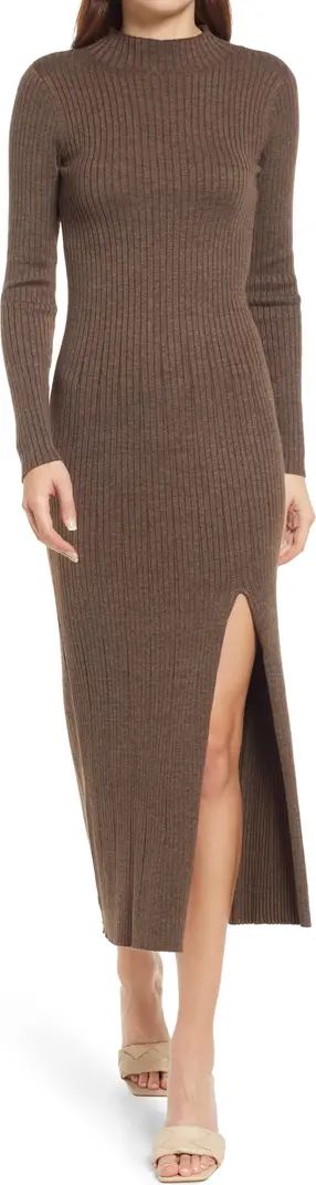 the Label Long Sleeve Side Slit Sweater Dress | Nordstrom Rack
