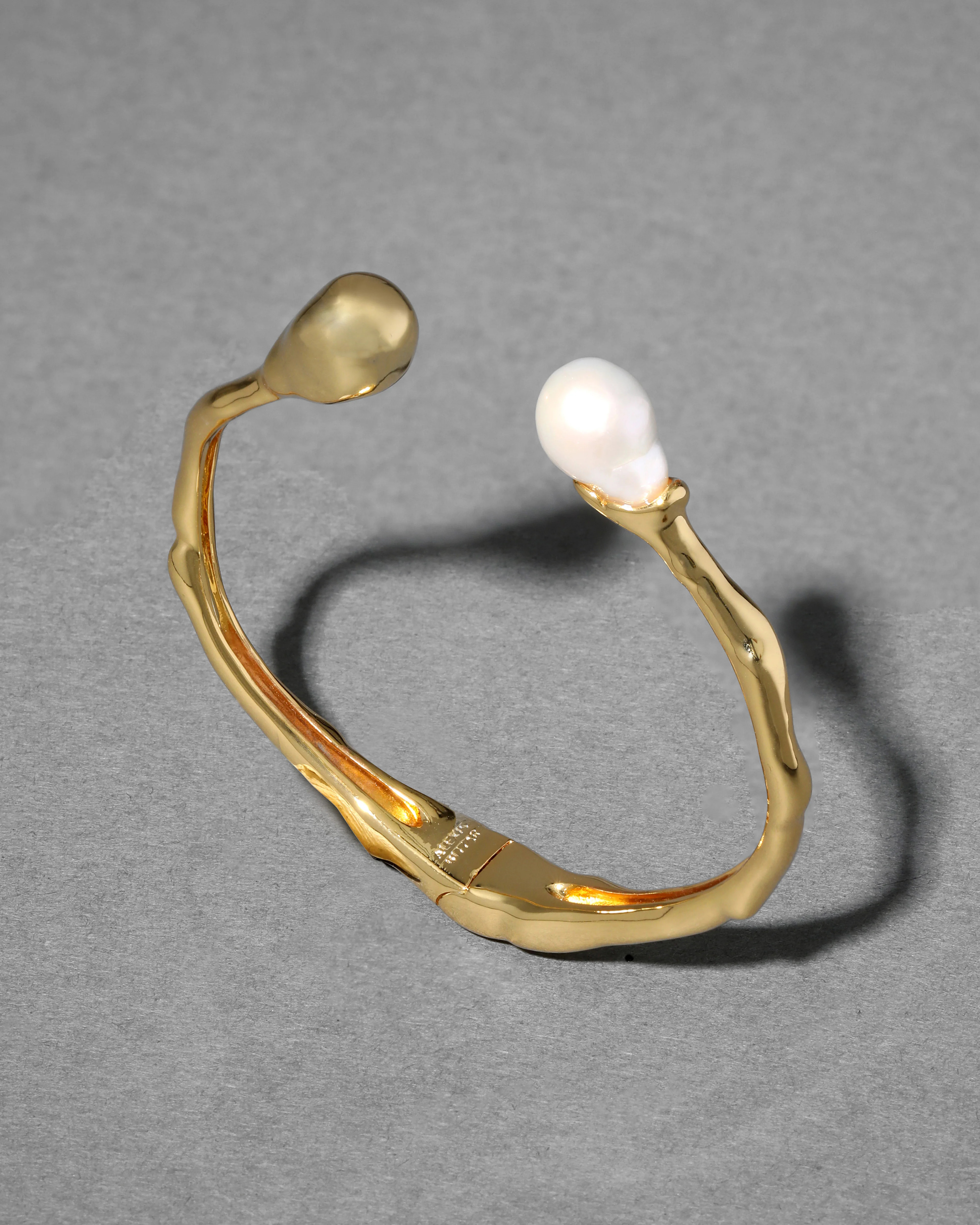 Perla Freshwater Pearl Hinge Cuff Bracelet | Gold Pearl Hinge Cuff | Alexis Bittar