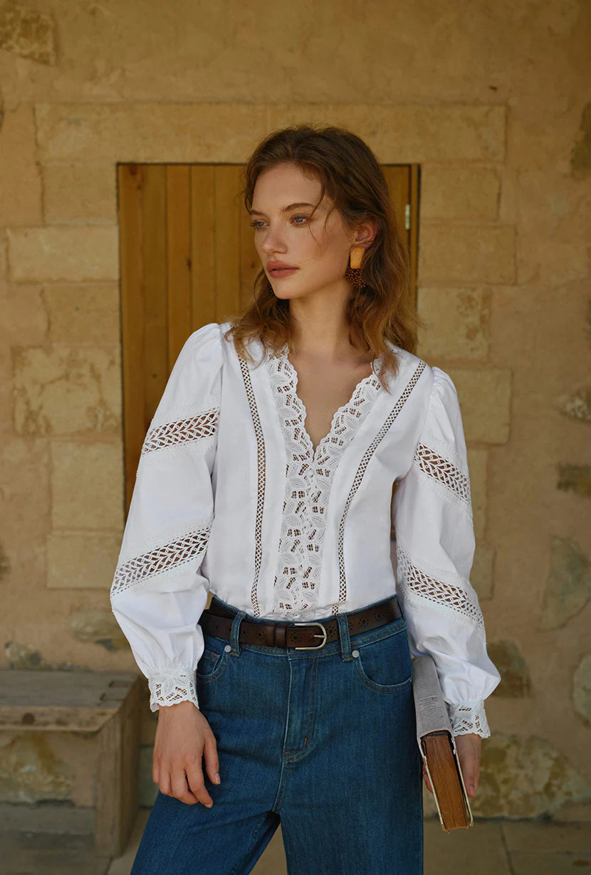 Drew Cotton Blouse - Ivory | Petite Studio NYC