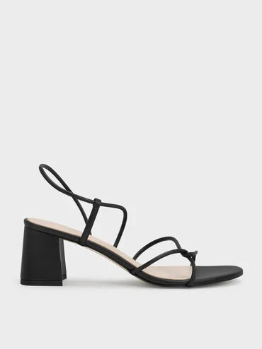 Meadow Strappy Block Heel Sandals
    
         - Black | Charles & Keith US