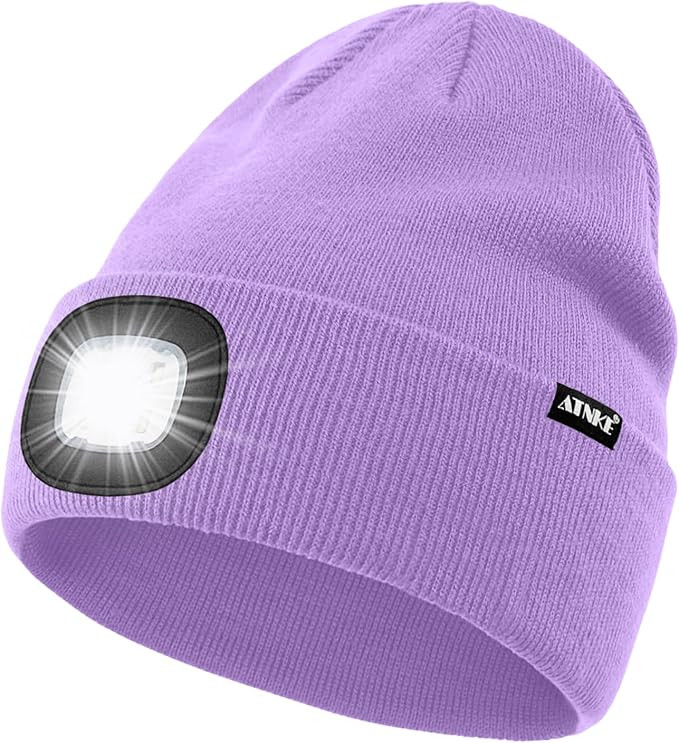 ATNKE LED Lighted Beanie Hat,USB Rechargeable 4 LED Running Headlamp Bright Cap with The Light Gi... | Amazon (US)