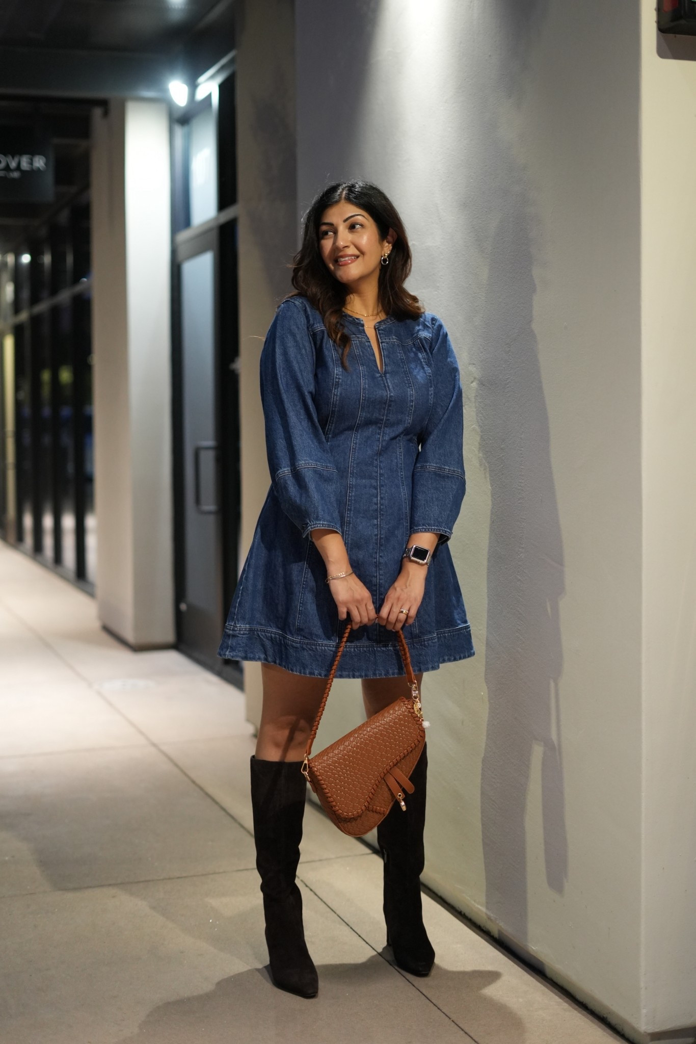 This denim dress from loft is so cute to style up or down. Pair with boots like these suede brown boots to complete the look. Currently on sale! 

#denim #dress #falloutfit 

#LTKSaleAlert #LTKOver40 #LTKFallSale