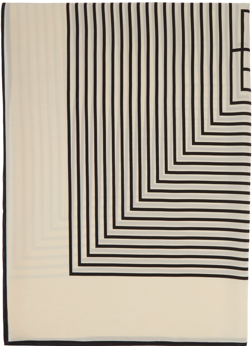 Off-White Silk Monogram Wrap | SSENSE