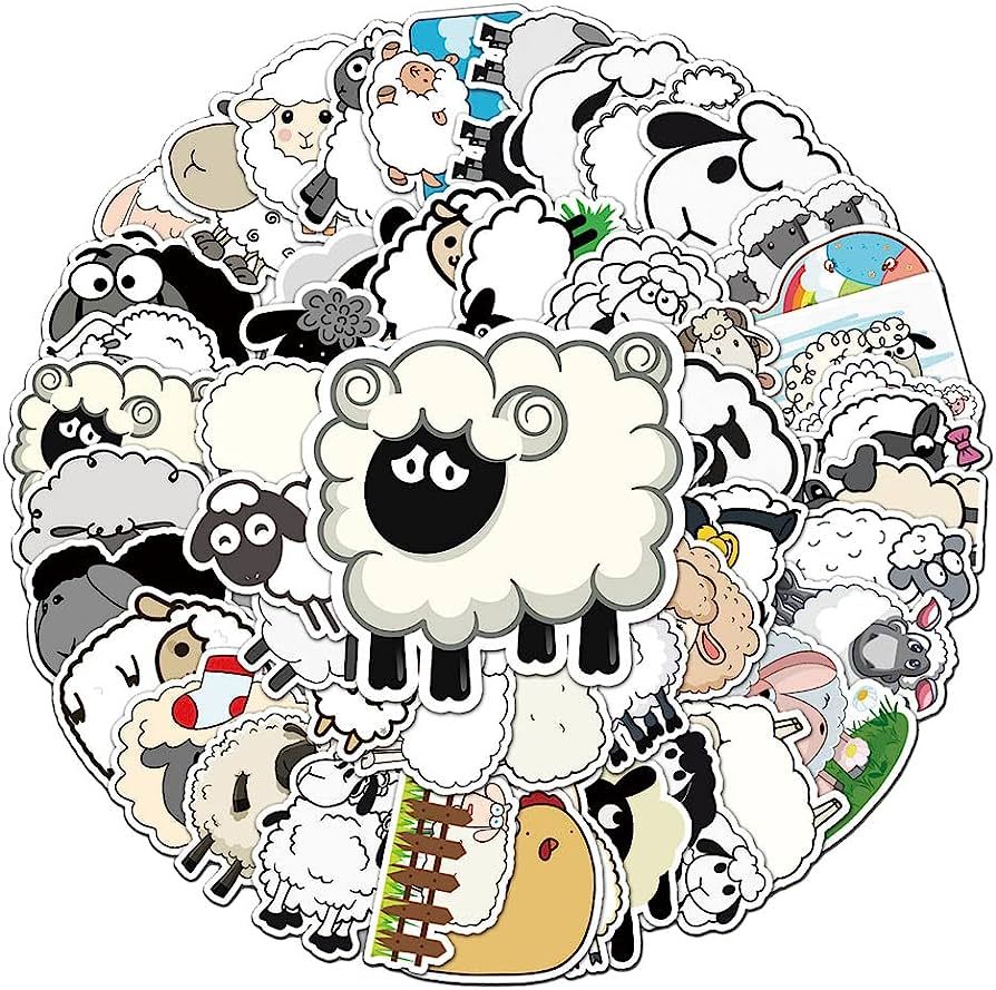 Cute Sheep Stickers for Teens Boys Girls Kids , Cartoon Waterproof Vinyl Stickers for Flasks Wate... | Amazon (US)