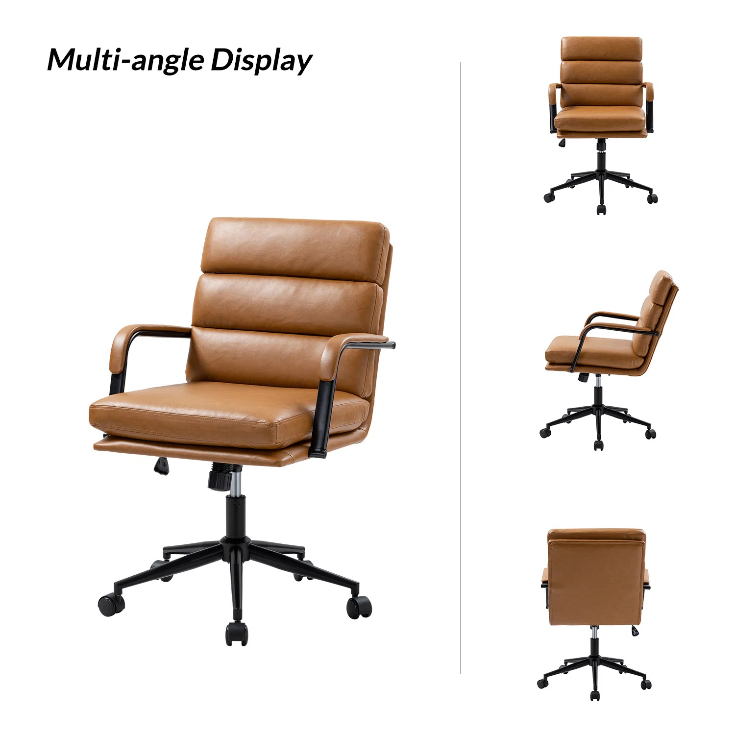 Anagrace Leather Upholstered Swivel Tilt Task Office Chair | AllModern