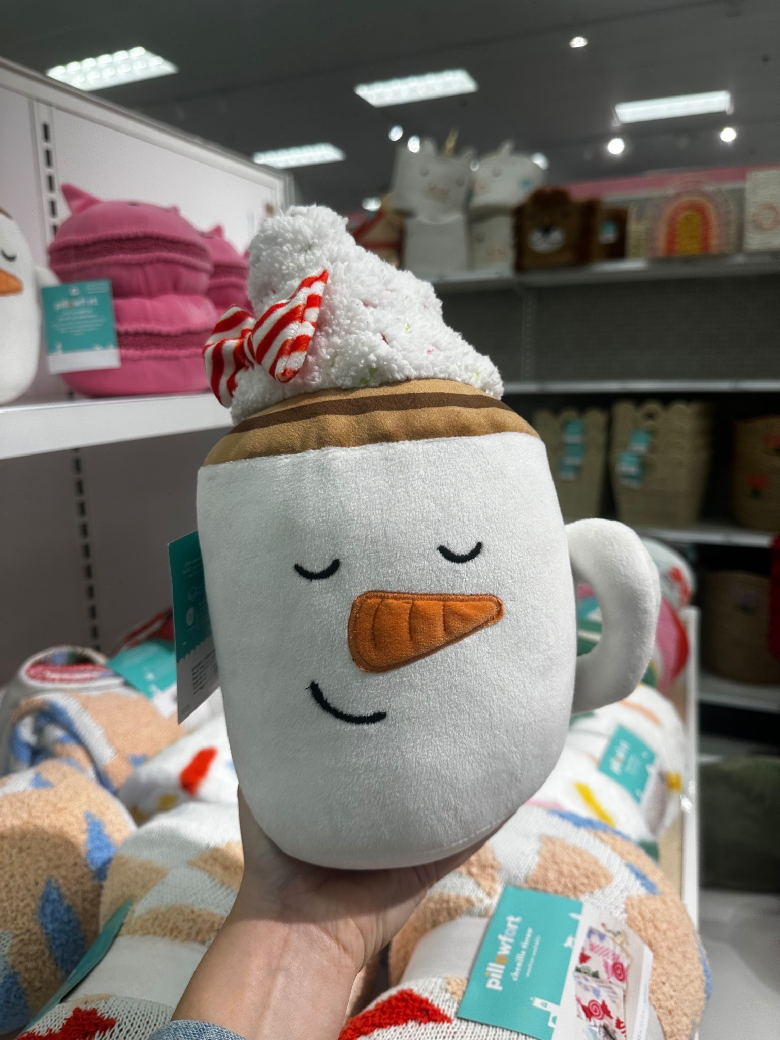 ☕️❄️ Tell me this isn’t the cutest holiday pillow ever?! Pillowfort nailed it with this little snowman hot cocoa plush — whipped cream, candy cane, and all. It’s giving cozy movie nights, matching PJs, and all the snuggly holiday feels.

Perfect for the kids’ room (or let’s be real… the couch is where mine’s going 😉).

Shop the Pillowfort holiday collection here 🎄✨
#LTKHoliday #TargetFinds #Pillowfort

#LTKSeasonal #LTKKids #LTKHome