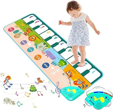 Jefshon Baby Piano Musical Mats 35 Music Sounds Dance Floor Mat, Music Keyboard Touch Playmat Ear... | Amazon (US)