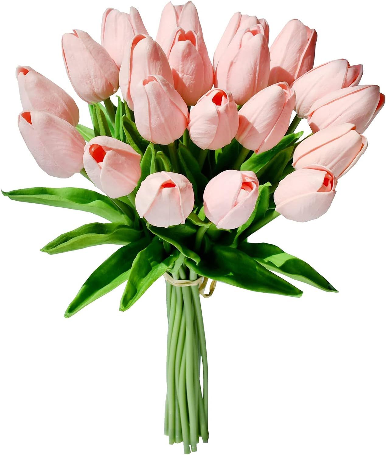 Mandy's 20pcs Pink Flowers Artificial Tulip Silk Flowers 13.5" for Home Decorations Centerpieces ... | Amazon (US)