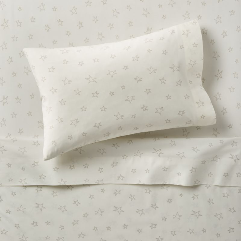 Organic Cream Star Toddler Sheet Set + Reviews | Crate and Barrel | Crate & Barrel