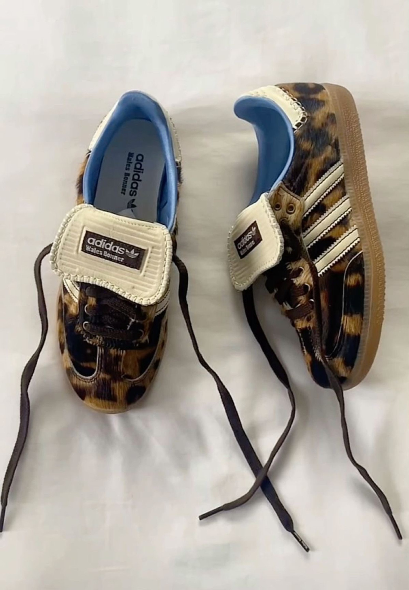 adidas gazelle silver green womens Wales Bonner Pony Hair Leopard Samba – La Garçonne