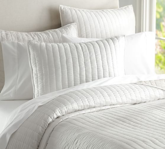 Silk Channel Two-Toned Quilt &amp; Sham | Pottery Barn (US)