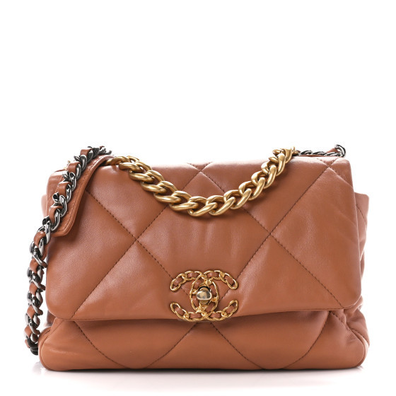 Lambskin Quilted Medium Chanel 19 Flap Brown | FASHIONPHILE (US)