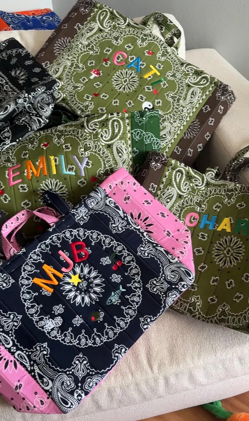 Personalized Bandana Quilted Tote Bag | Etsy (Global)