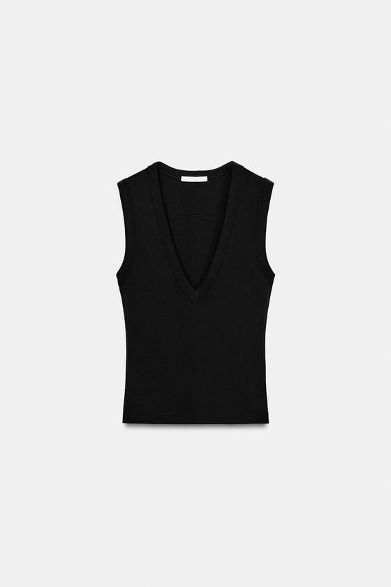 COTTON V-NECK T-SHIRT | Zara US