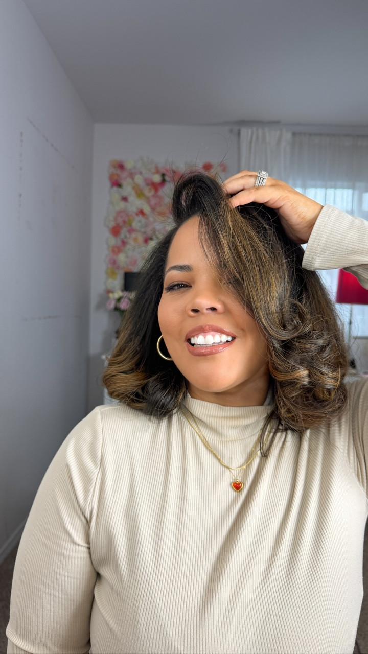 Flat iron blowout at home I used the @wavytalkofficial flat iron and @lorealparis Elvive Hyaluron + Plump Moisture Replumping Hair Serum @ilovethedoux Doux Drops Bonding Polish

#hairtutorial #flatironcurls

#LTKselfcare #LTKgrwm #LTKBeauty