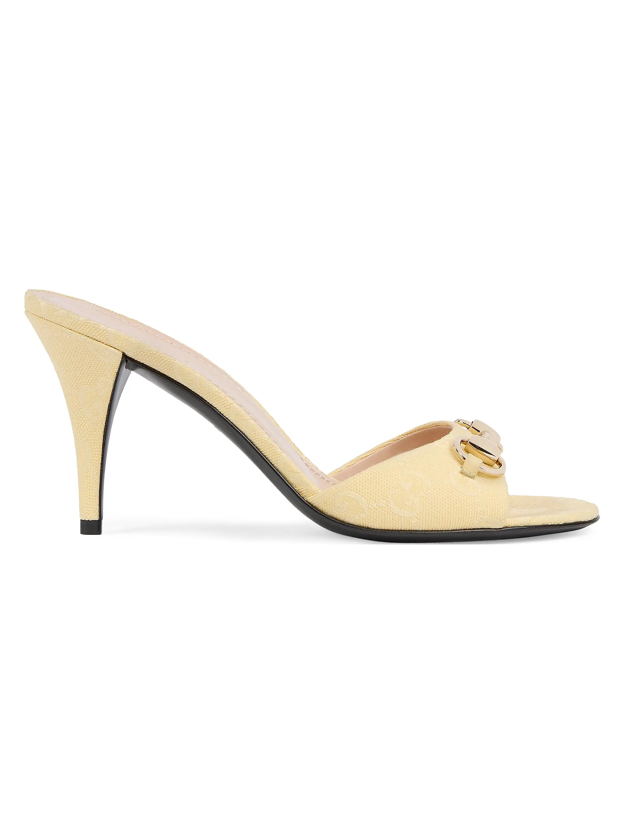 Erin 85MM GG Canvas Horsebit Sandals | Saks Fifth Avenue