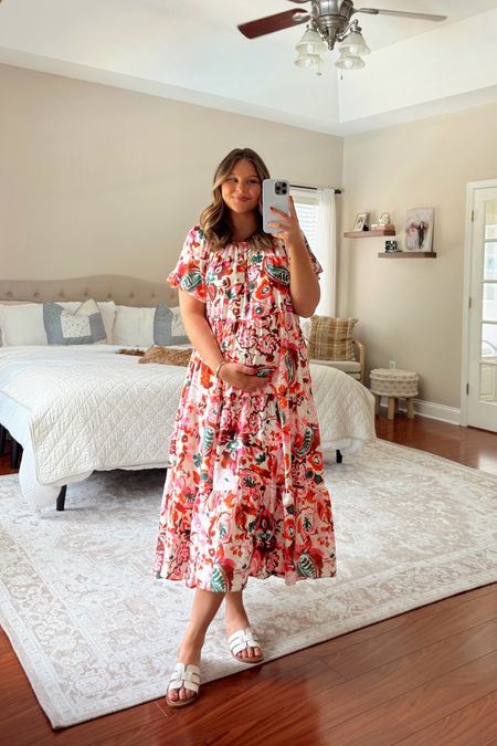 Summer floral midi dress - oversized fit and fits the bump! 


church dress, modest dress, modest fashion, blue dress, bump friendly, bump style, 28 weeks pregnant 

#LTKBump #LTKStyleTip