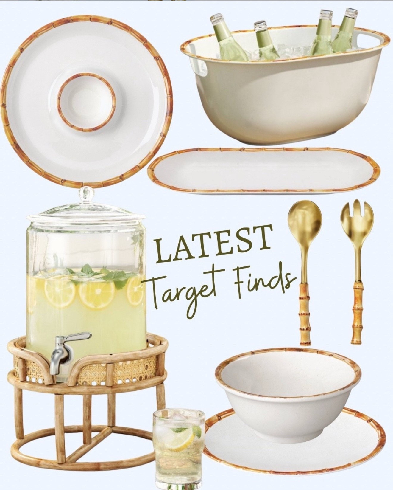 Coastal home finds - bamboo melamine serving trays 





Coastal decor 
Summer party 
Drink dispenser 
Drink bucket 
Chip and dip platter 
Serving platter 
Outdoor plates 

#LTKSeasonal #LTKHome