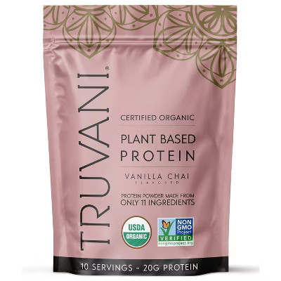 Truvani Organic Plant Based Vegan Protein Powder - Vanilla Chai - 10.79oz/10 Servings | Target