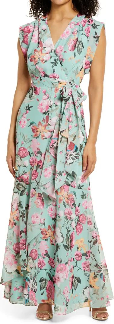 Floral Faux Wrap Maxi Dress | Nordstrom