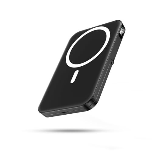Portable Charger for Magsafe Battery Pack,10000mAh Power Bank with Foldable Stand,Travel Essential PD 22.5W Fast Charge,Magnetic Charge Wireless Charger for iPhone 17/16/15/14/13/12 Series–Black | Amazon (US)