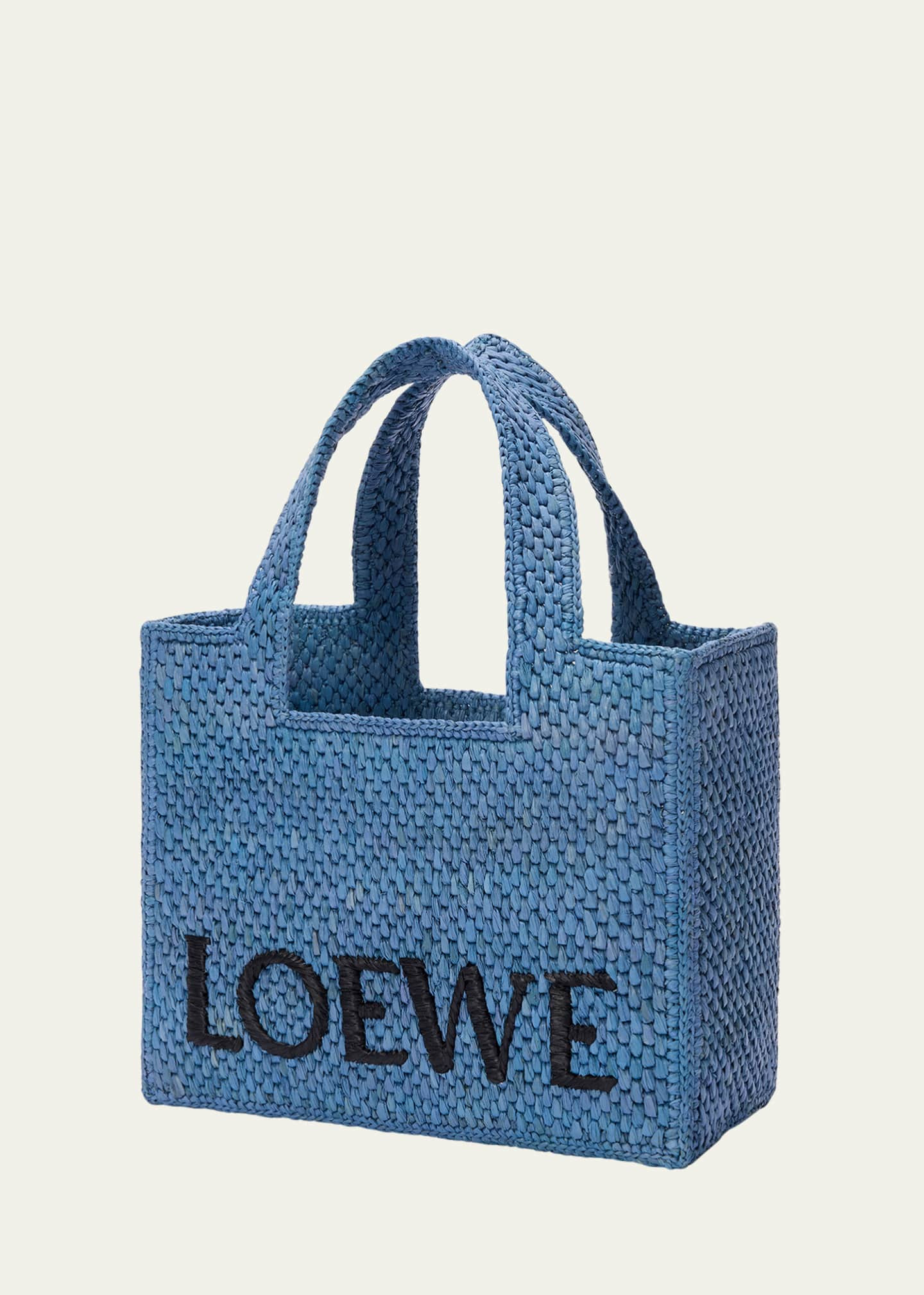 Loewe x Paula’s Ibiza Font Logo Small Tote Bag in Raffia | Bergdorf Goodman