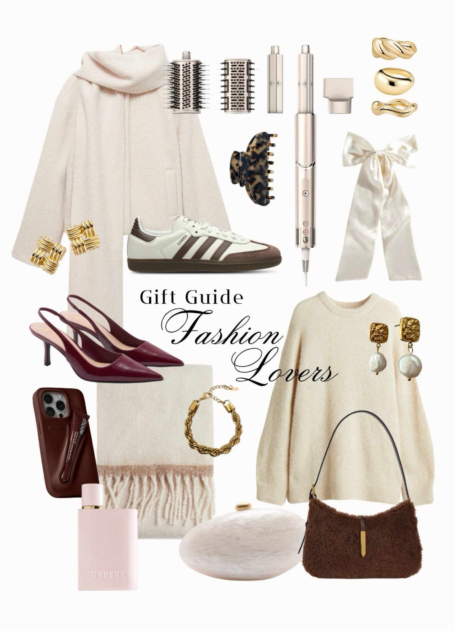 Christmas Gift guide for the fashion lovers, Holiday Essentials, Festive Fashion, Perfect Gifts for Loved Ones, Chic Accessories, Elegant Footwear, Cozy Outerwear, Hair Styling Essentials, Fashion Must-Haves, Heeled Shoes, Jacket with Scarf and Pockets, Air Styler & Hair Dryer, Boots, Leather Bags, Scarf, Bow Hair Clip, Earrings, Lip Case, Mango, DeMellier, Rhode

#LTKeurope #LTKgiftguide #LTKwinter