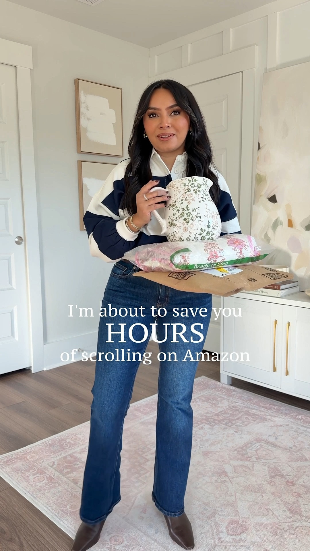 New Amazon Finds!
For reference: I’m 5’0, 32b bra size, and 2/26 in bottoms, pear shaped. 
*Everything I share is unaltered! TTS means true to size. Between size 5-6.6 in shoes

Blue stripe rugby top size xs petite TTS
Belt size small - sized up a size
Jeans size 26, 30” inseam TTS
Floral dress size small TTS
Pink/purple floral quilted jacket size xs TTS



Amazon unboxing
Amazon spring outfits
Affordable style
Home decor
Grandmillenial
Honey Sweet Petite
Rachel Miranda


#LTKPetite #LTKFindsUnder50 #LTKvlog