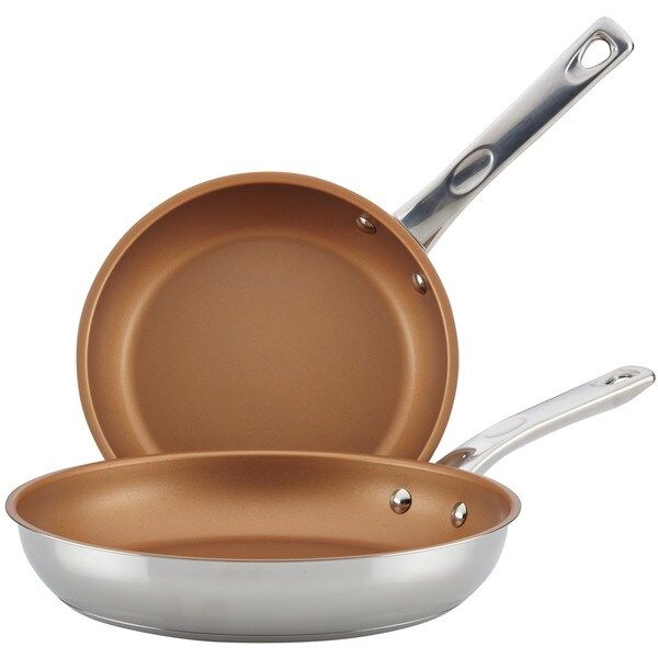 Ayesha Curry Home Collection Stainless Steel Nonstick Skillet Twin Pack | Bed Bath & Beyond