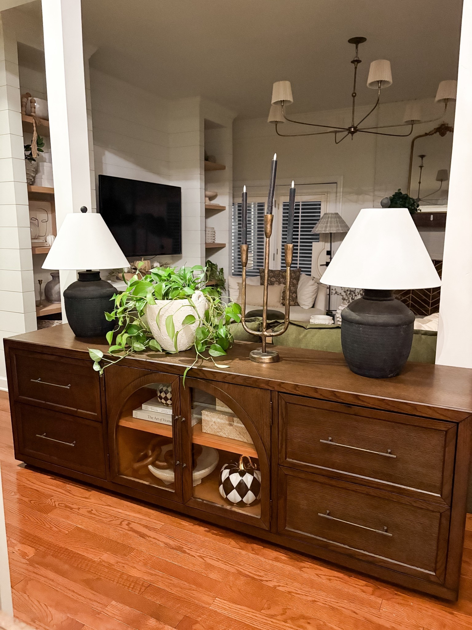 The prettiest console table from Hernest completed this space behind my sofa!! Obsessed with how it turned out! It’s on sale and a best seller. 

#LTKCyberWeek #LTKHome #LTKHoliday