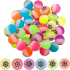 Amazon.com: ELCOHO 24 Pieces Glow in The Dark Bouncing Eyeballs Halloween Bright Bouncing Balls f... | Amazon (US)