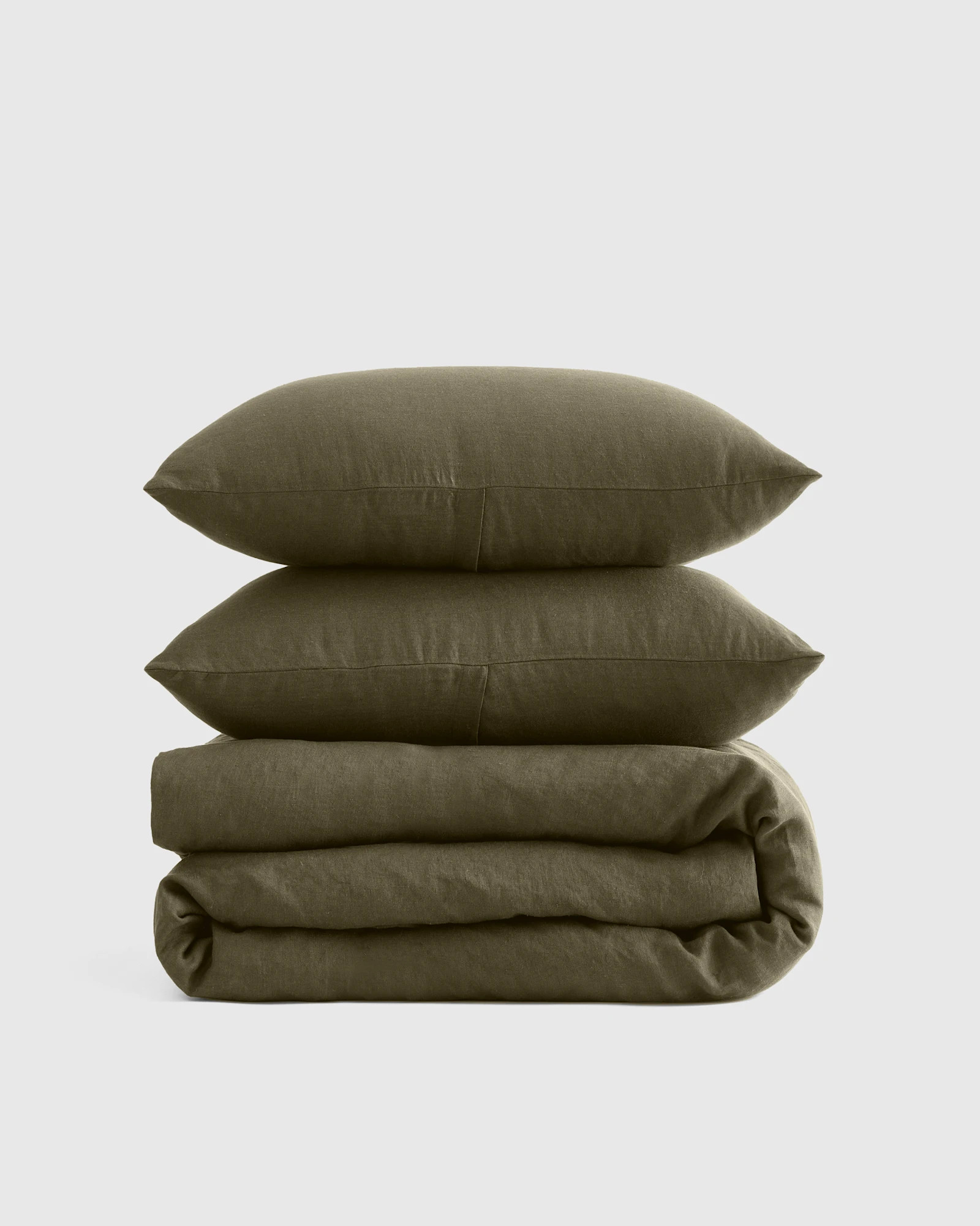 European Linen Duvet Cover Set in Dusty Olive | Quince