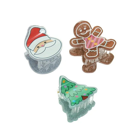 Holiday Time Christmas Tree, Gingerbread and Santa Claw Clips, 3 Pieces | Walmart (US)