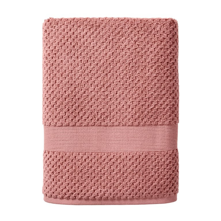 Better Homes & Gardens Signature Soft Popcorn Texture Bath Towel, Old Rose | Walmart (US)