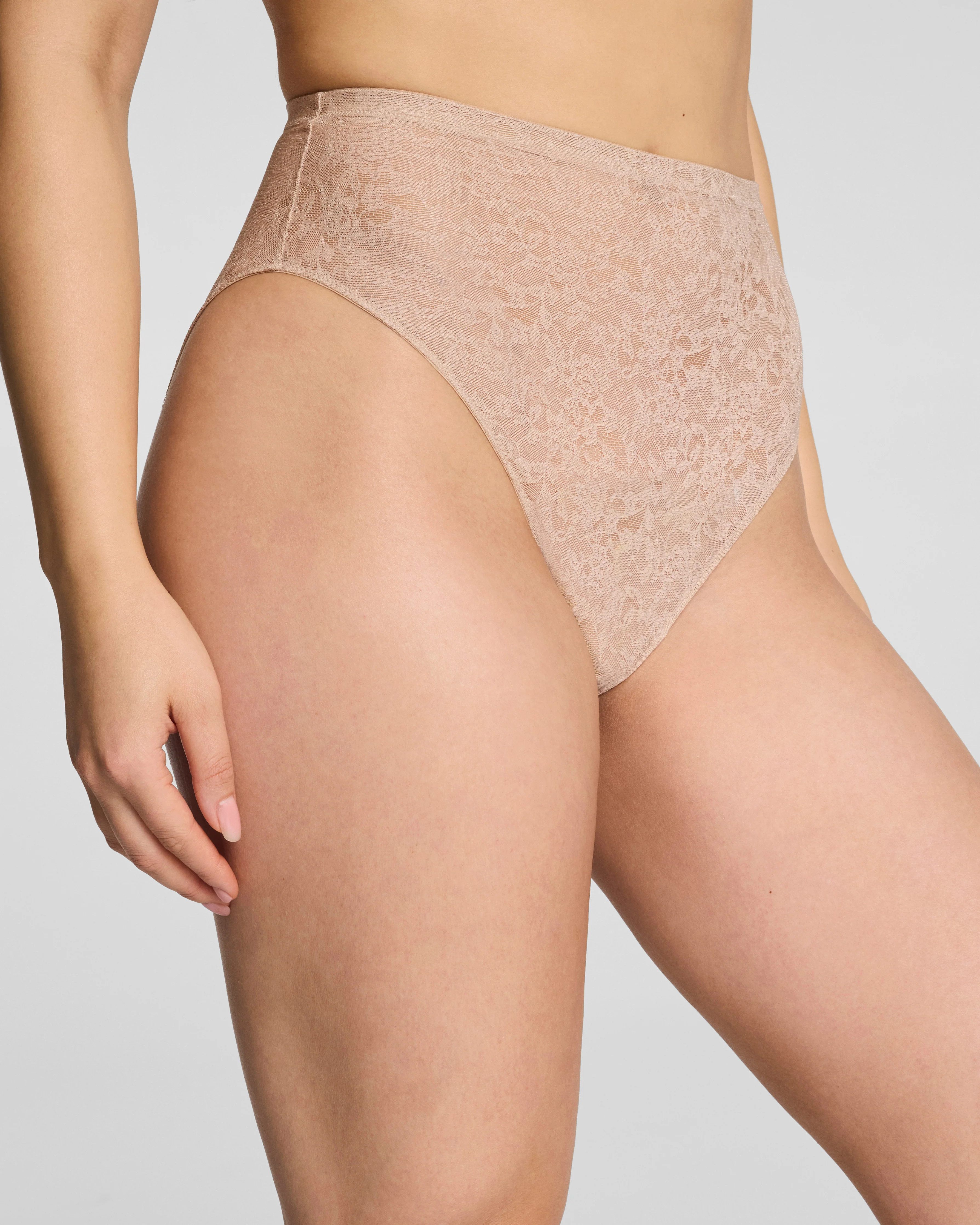 Spanx Women's SPANXsupersmooth Day to Date Night Lace Hi-Leg Cotton Brief in Summit | Spanx