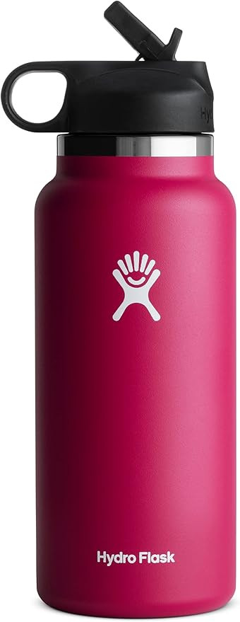 Hydro Flask Wide Mouth Straw Lid - Stainless Steel Reusable Water Bottle - Vacuum Insulated | Amazon (US)