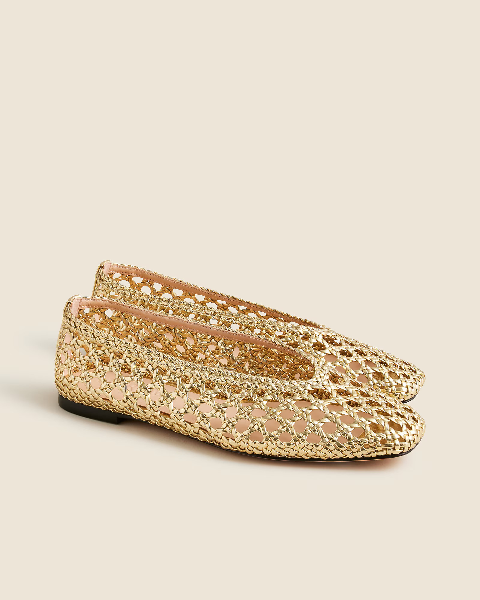 Quinn handwoven ballet flats in metallic leather | J. Crew US