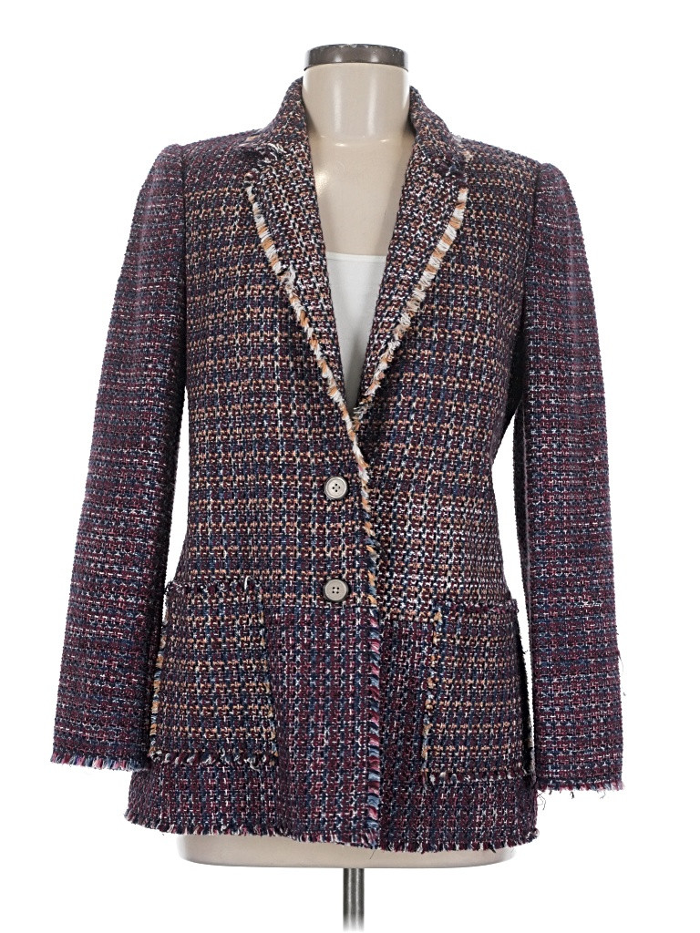 Rebecca Taylor Tweed Purple Blazer Size 8 - 77% off | ThredUp (US)